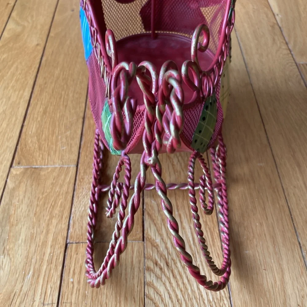 Metal Patchwork Sleigh Centerpiece - Picture 3 of 10